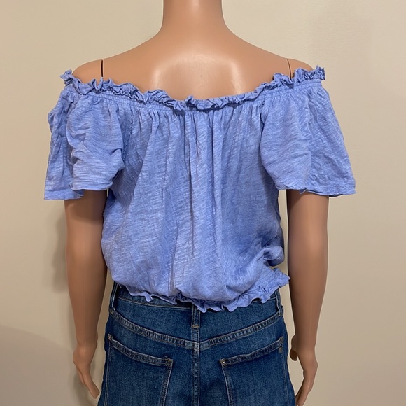 We the Free light blue off shoulder boho top size M - Picture 5 of 9